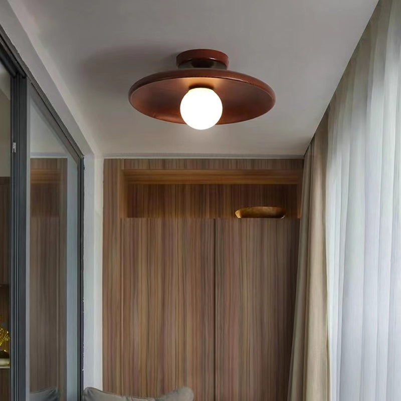 Solid Wood Flush Mount Ceiling Light