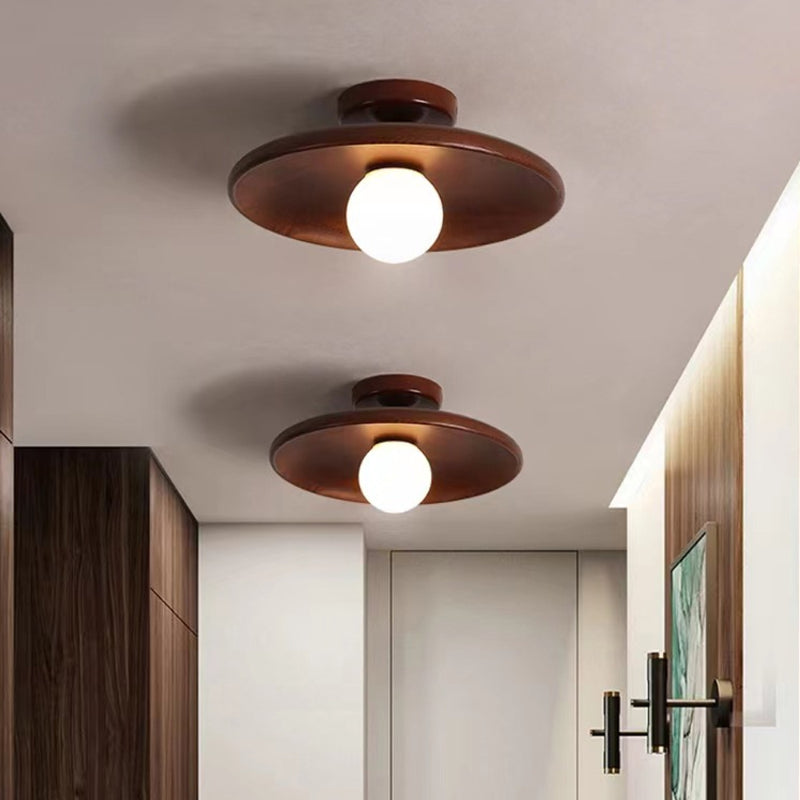 Solid Wood Flush Mount Ceiling Light