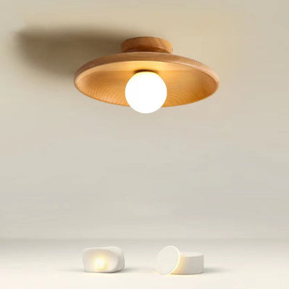 Solid Wood Flush Mount Ceiling Light