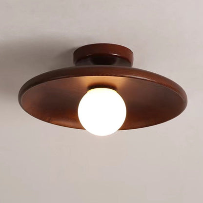 Solid Wood Flush Mount Ceiling Light