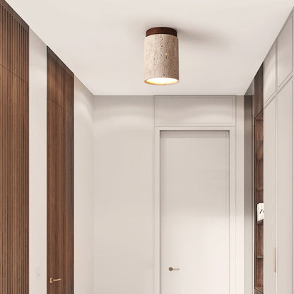 Wood and Stone Corridor Ceiling Downlight