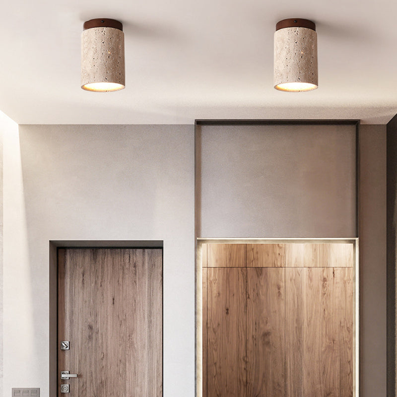 Wood and Stone Corridor Ceiling Downlight