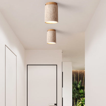 Wood and Stone Corridor Ceiling Downlight