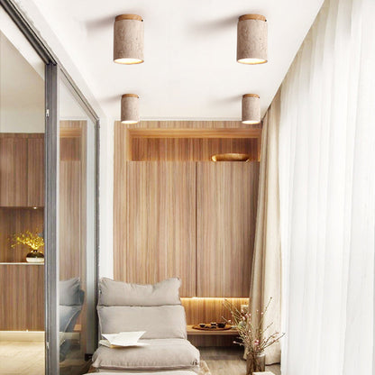 Wood and Stone Corridor Ceiling Downlight