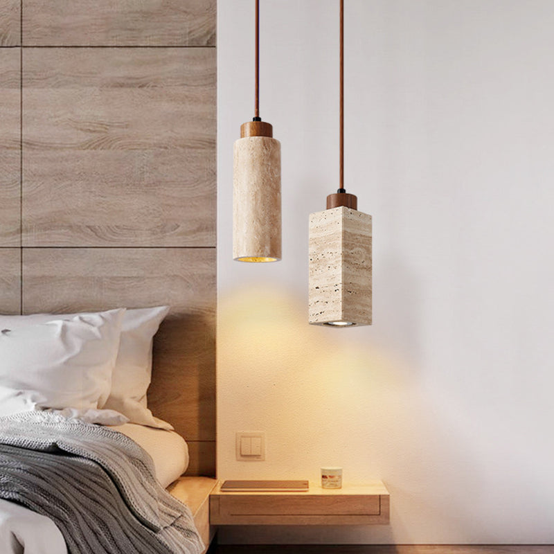 Stone and Wood Spotlight Pendant