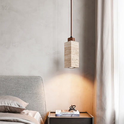 Stone and Wood Spotlight Pendant