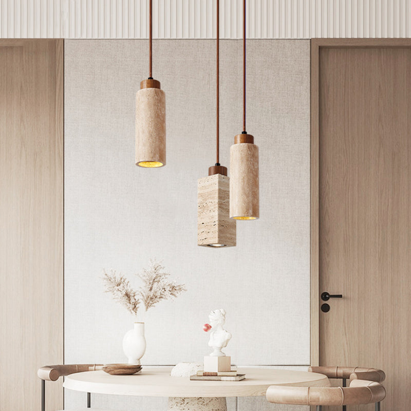 Stone and Wood Spotlight Pendant