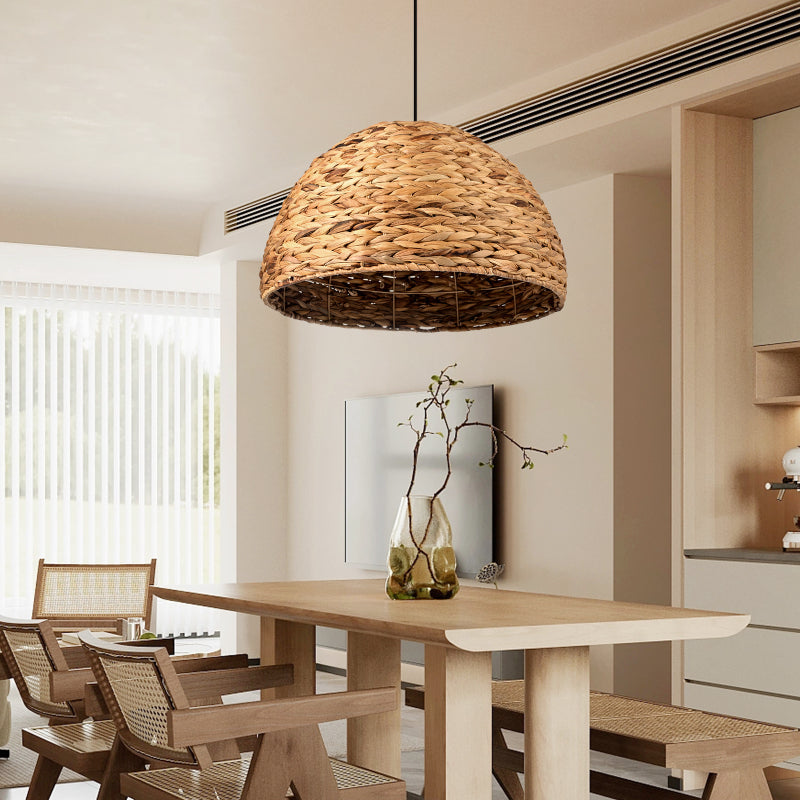 Semicircle Straw Rattan Pendant Shade