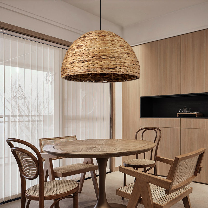 Semicircle Straw Rattan Pendant Shade
