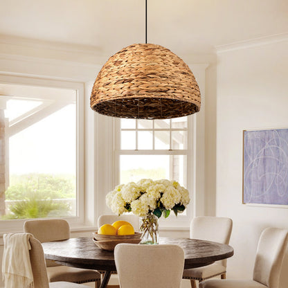 Semicircle Straw Rattan Pendant Shade