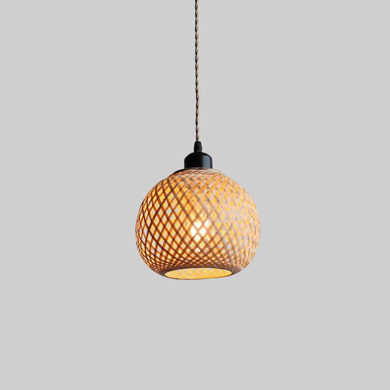 Wicker Globe Pendant Light