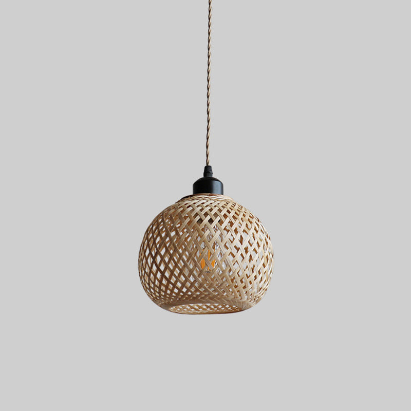 Wicker Globe Pendant Light