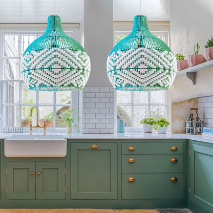 Sapphire Cove Blue Rattan Pendant