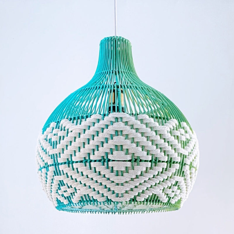 Sapphire Cove Blue Rattan Pendant