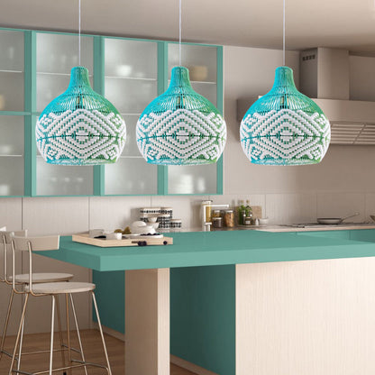 Sapphire Cove Blue Rattan Pendant