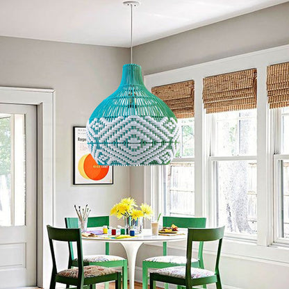 Sapphire Cove Blue Rattan Pendant
