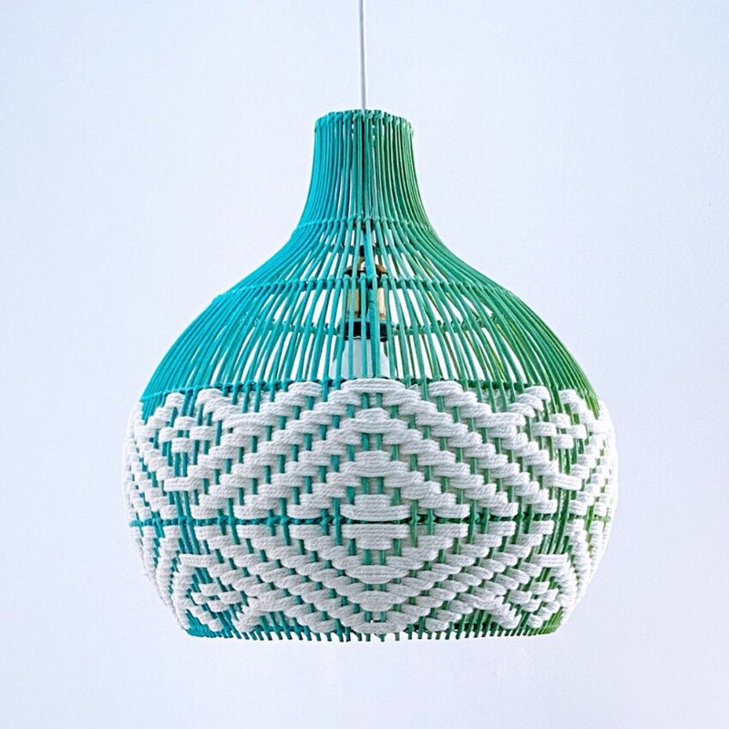 Sapphire Cove Blue Rattan Pendant