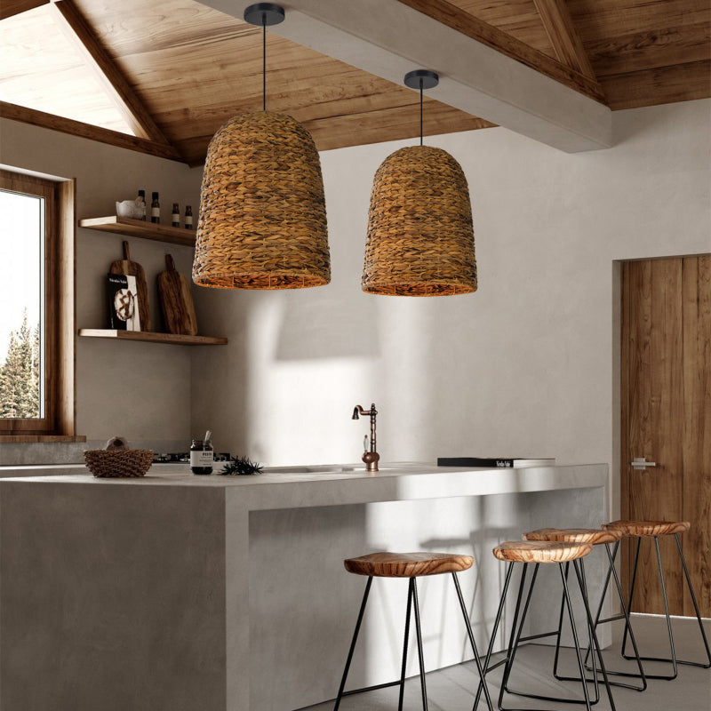 Classic Wicker Weave Rattan Pendant