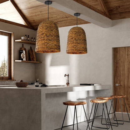 Classic Wicker Weave Rattan Pendant