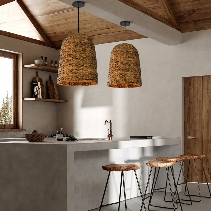 Classic Wicker Weave Rattan Pendant