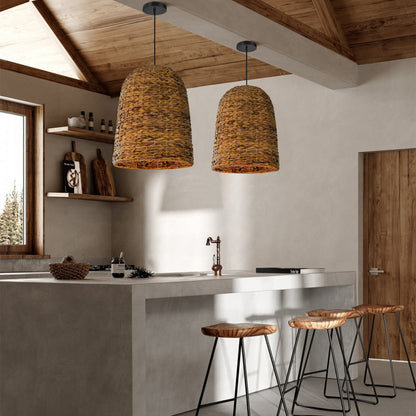 Classic Wicker Weave Rattan Pendant