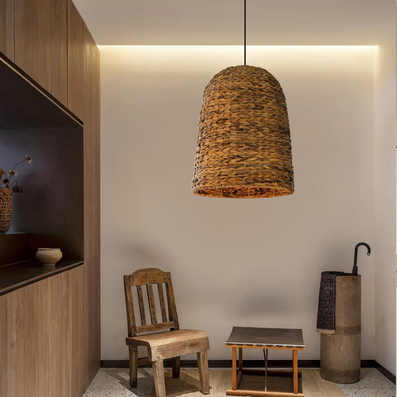 Classic Wicker Weave Rattan Pendant
