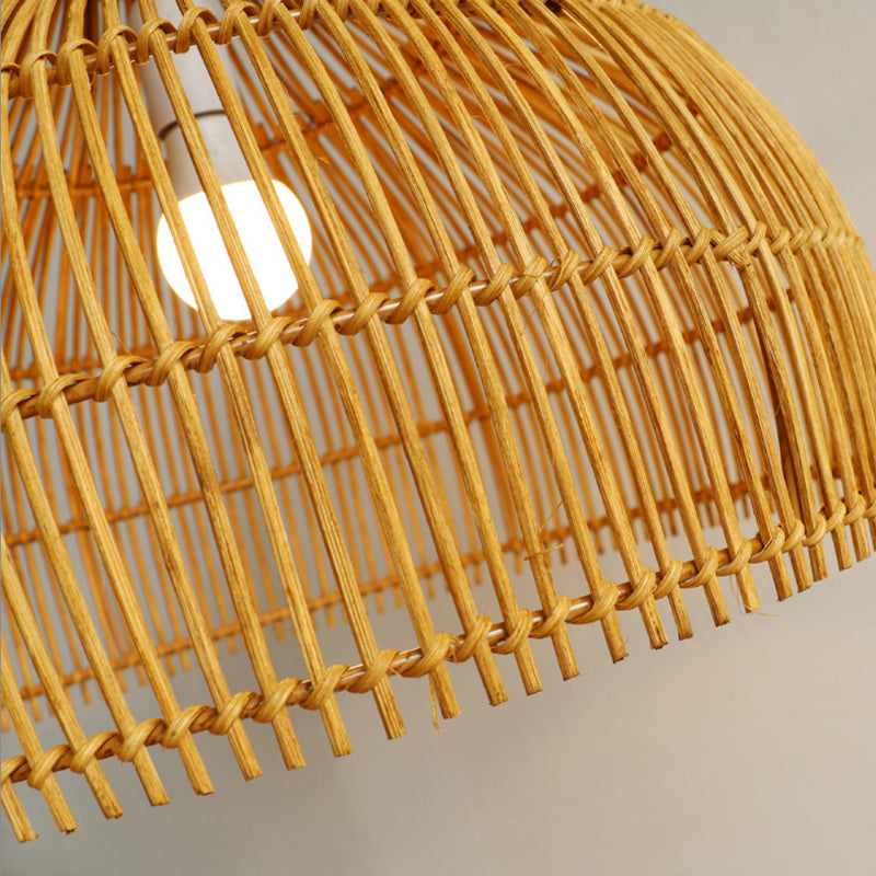Simple Hand-Woven Rattan Hanging Lamp