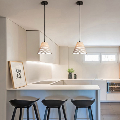 Cone Pendant Light in Black, White or Grey