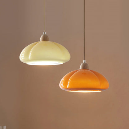Vintage Pumpkin Glass Pendant Light-[Modern pendant lighting for bedroom and living space]-Demolights UK