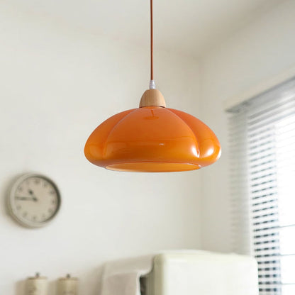 Pumpkin Glass Pendant Light