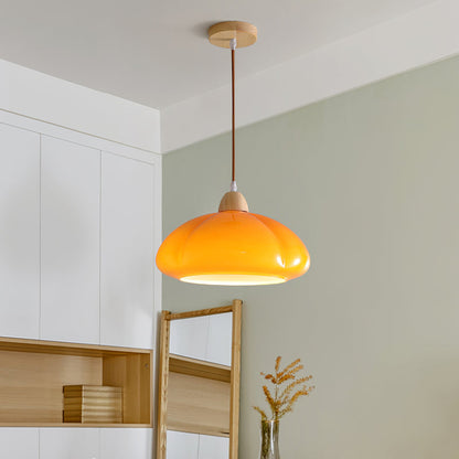 Pumpkin Glass Pendant Light
