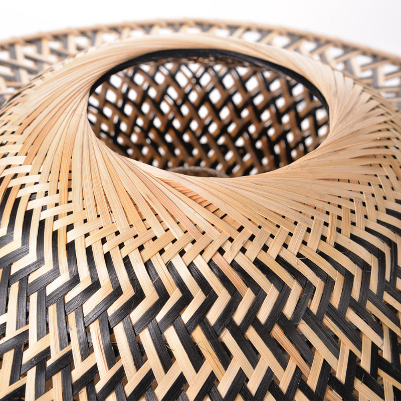 Black Bamboo Flying Saucer Ceiling Light