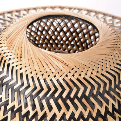 Black Bamboo Flying Saucer Ceiling Light