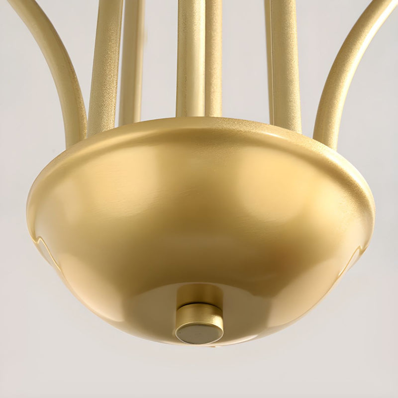 Gooseneck Opal Globe Chandelier