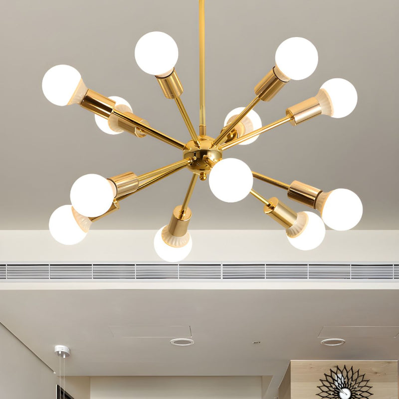 Gold Sputnik Starburst Chandelier