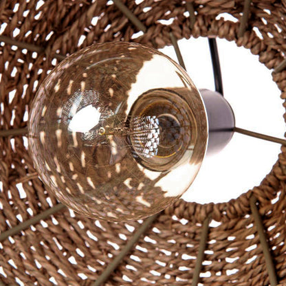 Seagrass Open Lattice Dome Pendant
