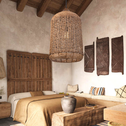 Oversize Rattan Cage Pendant Light