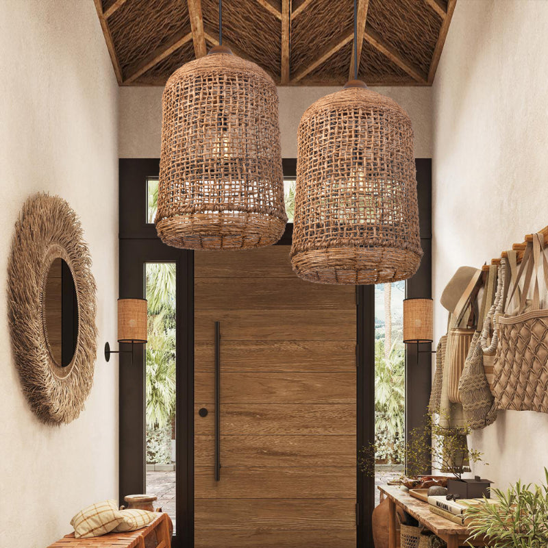 Oversize Rattan Cage Pendant Light