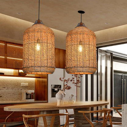 Oversize Rattan Cage Pendant Light