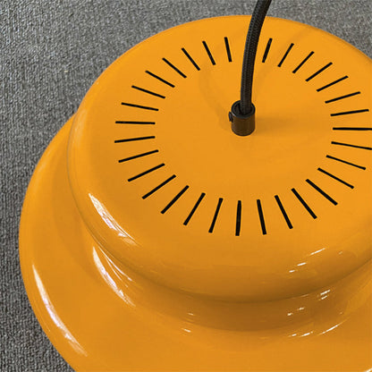 Orange Brushed Metal Cylinder Pendant