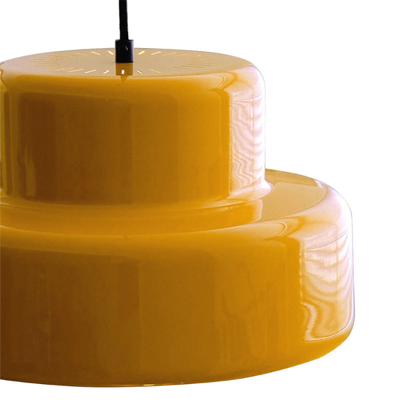 Orange Brushed Metal Cylinder Pendant