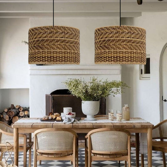 Montecito Rattan Drum Pendant