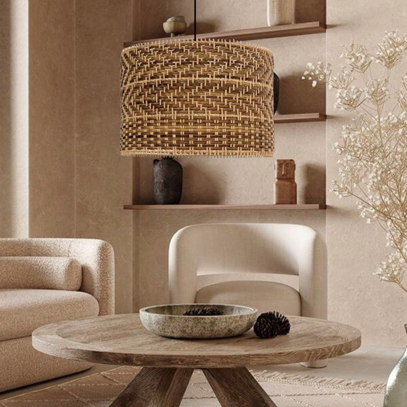 Montecito Rattan Drum Pendant