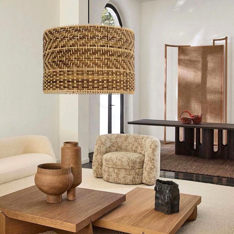 Montecito Rattan Drum Pendant