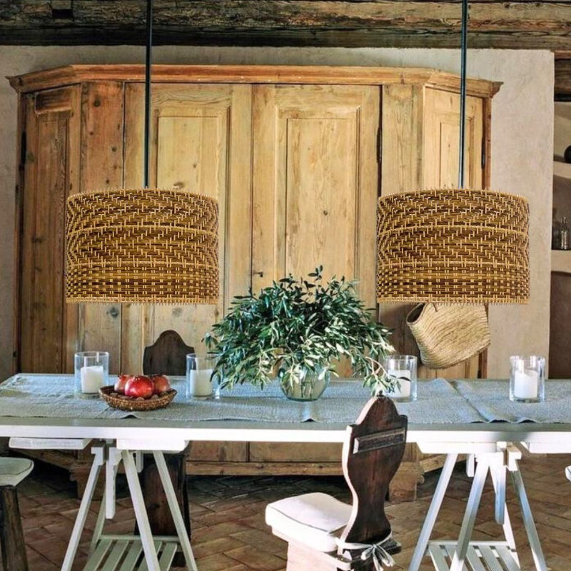 Montecito Rattan Drum Pendant