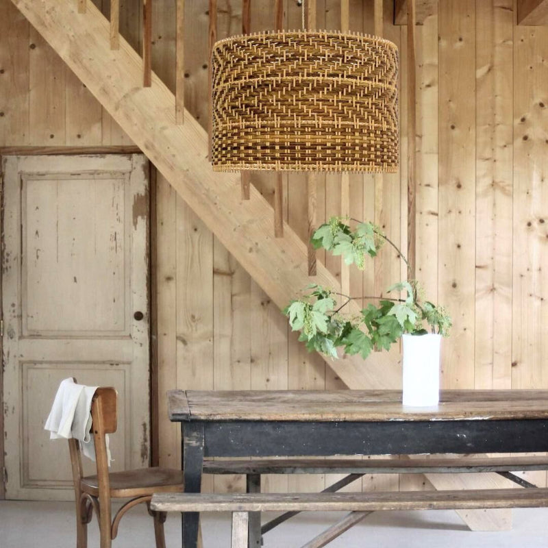 Montecito Rattan Drum Pendant