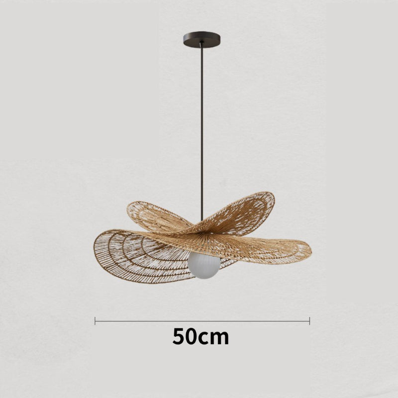 Double Tier Hemp Rope Petal Pendant