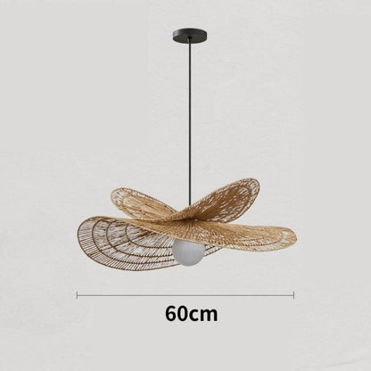 Double Tier Hemp Rope Petal Pendant
