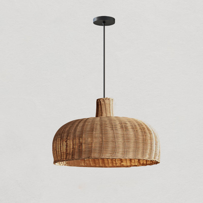Retro Handwoven Rattan Dome Chandelier