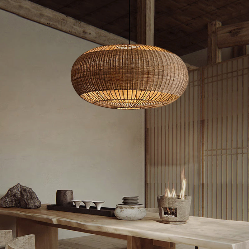 Wabi-Sabi Rattan Chandelier